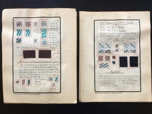 Musterseiten (24 + 25), Berichtsbuch M. Reiners, Fachschule Textilindustrie Aachen, ca. 1928