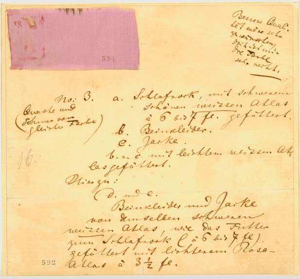 Seite aus einem Brief von Richard Wagner an Bertha Goldwag