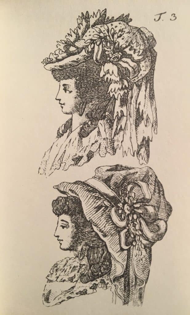 Kopfputz der vier weiblichen Alter, aus Pandora 1788, Tafel 3: Frau