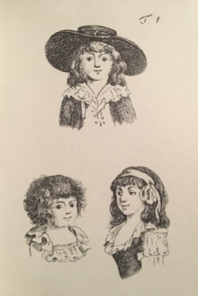 Kopfputz der vier weiblichen Alter, aus Pandora 1788, Tafel 1: Kind