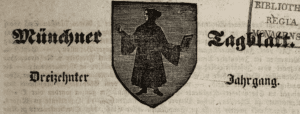 Titelzeile vom Muenchner Tagblatt 1839