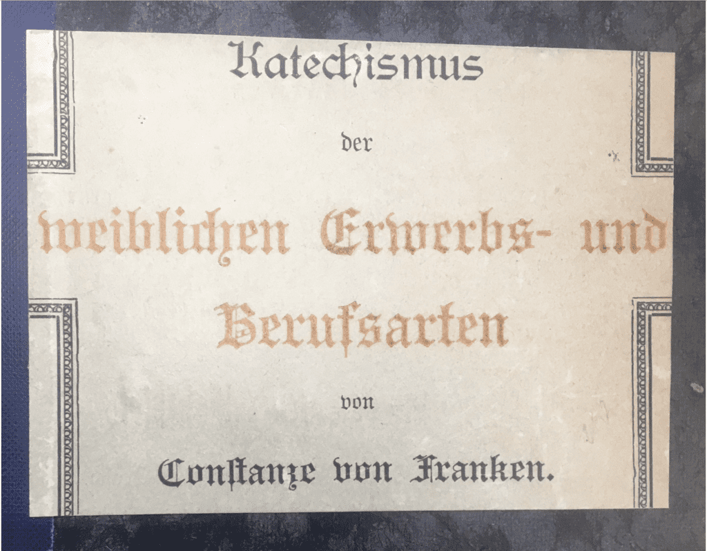 Umschlag: Katechismus der weiblichen Erwerbs- und Berufsarten, Constanze von Franken