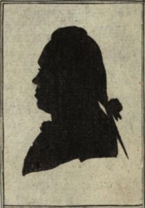 Scherenschnitt mit der Silhouette von Johann Pezzl