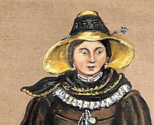 Porträt einer Hutkramerin aus Lindenberg im Allgäu aus dem Jahr 1857