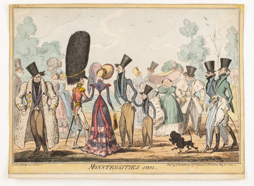 Monstrosities of 1821, Satirischer Kupferstich von George Cruikshank aus dem Jahr 1821