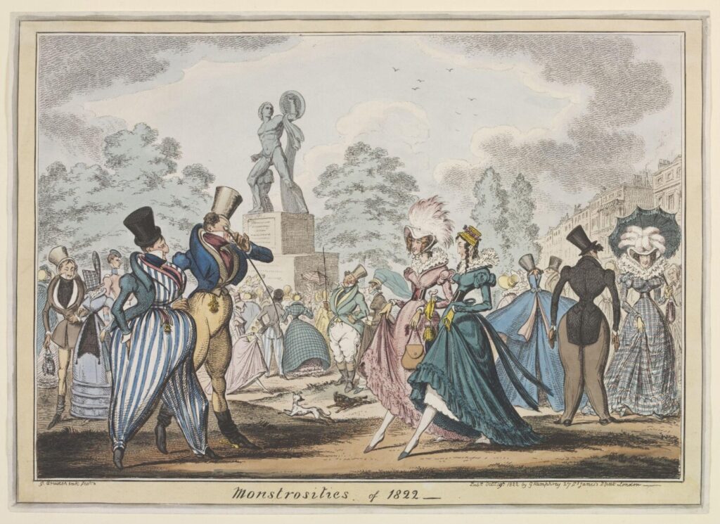 Monstrosities of 1822, Satirischer Kupferstich von George Cruikshank aus dem Jahr 1822