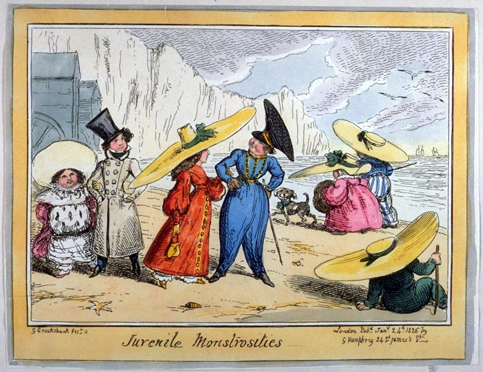 Juvenile Monstrosities, Satirischer Kupferstich von George Cruikshank aus dem Jahr 1826