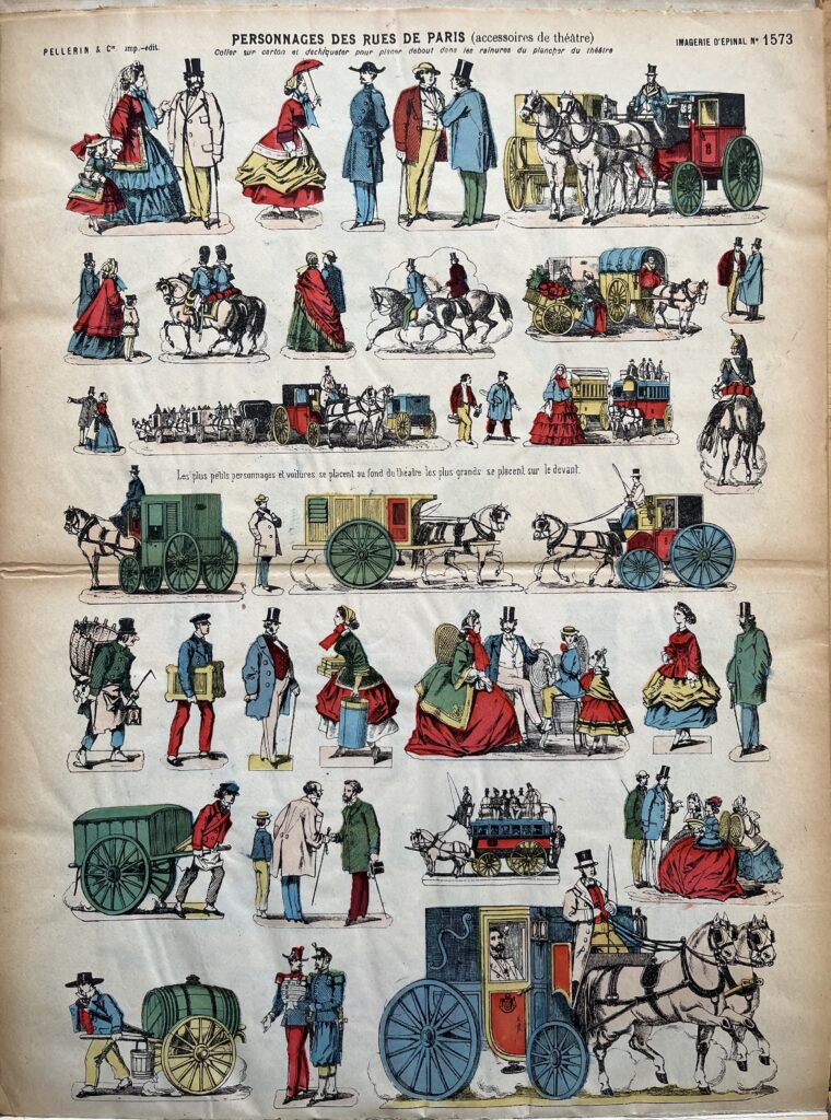 Personnages des Rues de Paris, Figuren für ein Papiertheater aus der Serie Imagerie d'Épinal No. 1573